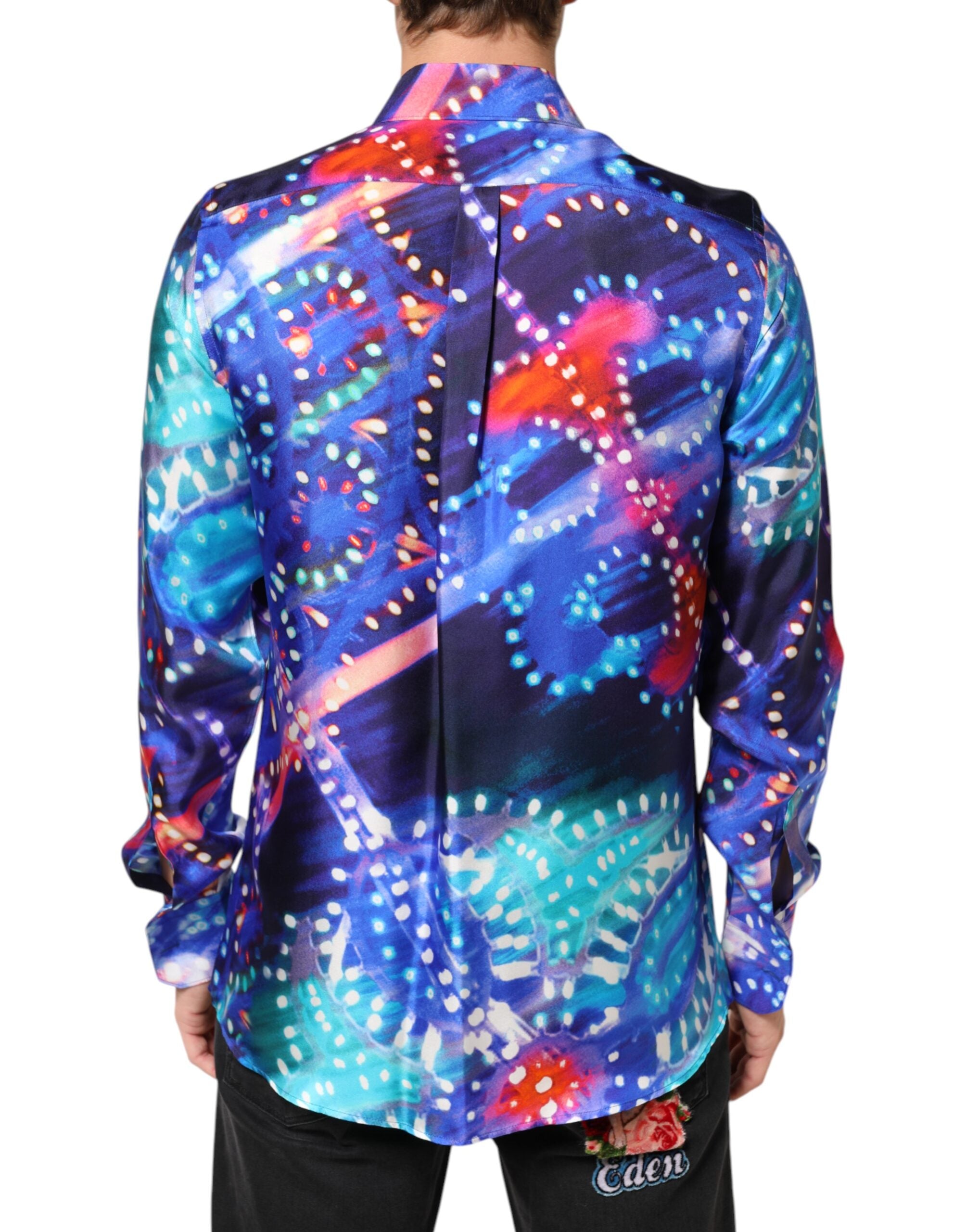 Dolce & Gabbana Multicolor Luminarie MARTINI Slim Men Men's Shirt
