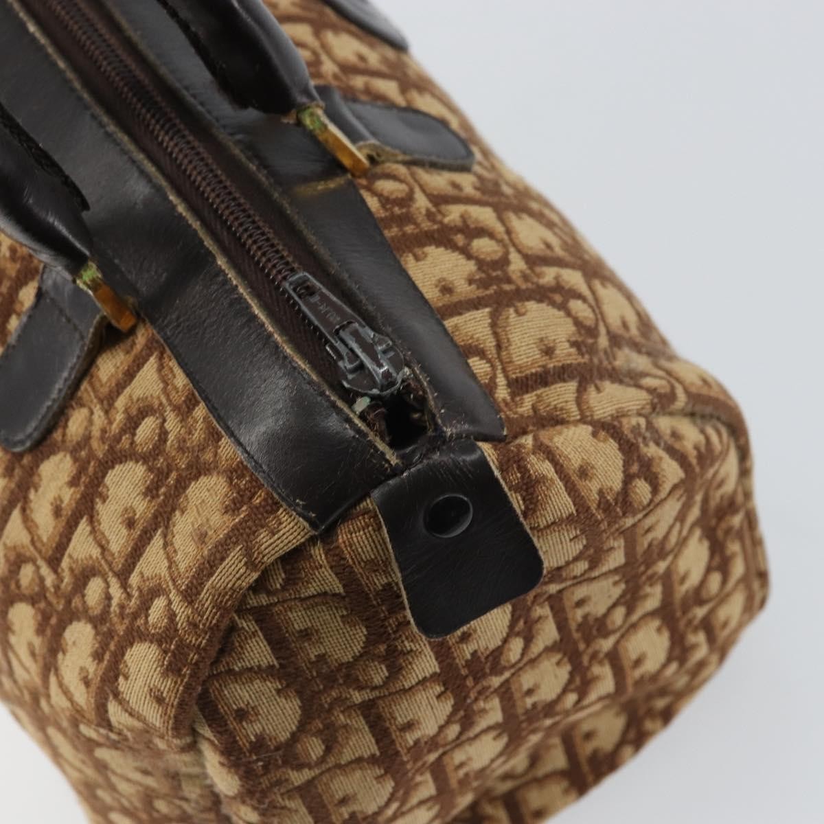 Christian Dior Vintage Cd Trotter Canvas Brown Canvas Handbag (Pre-Owned)