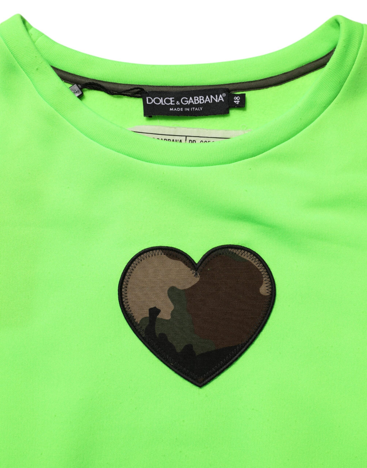 Dolce & Gabbana Green Patchwork Heart Men Sweatshirt Men's Sweater (Pre-Owned)