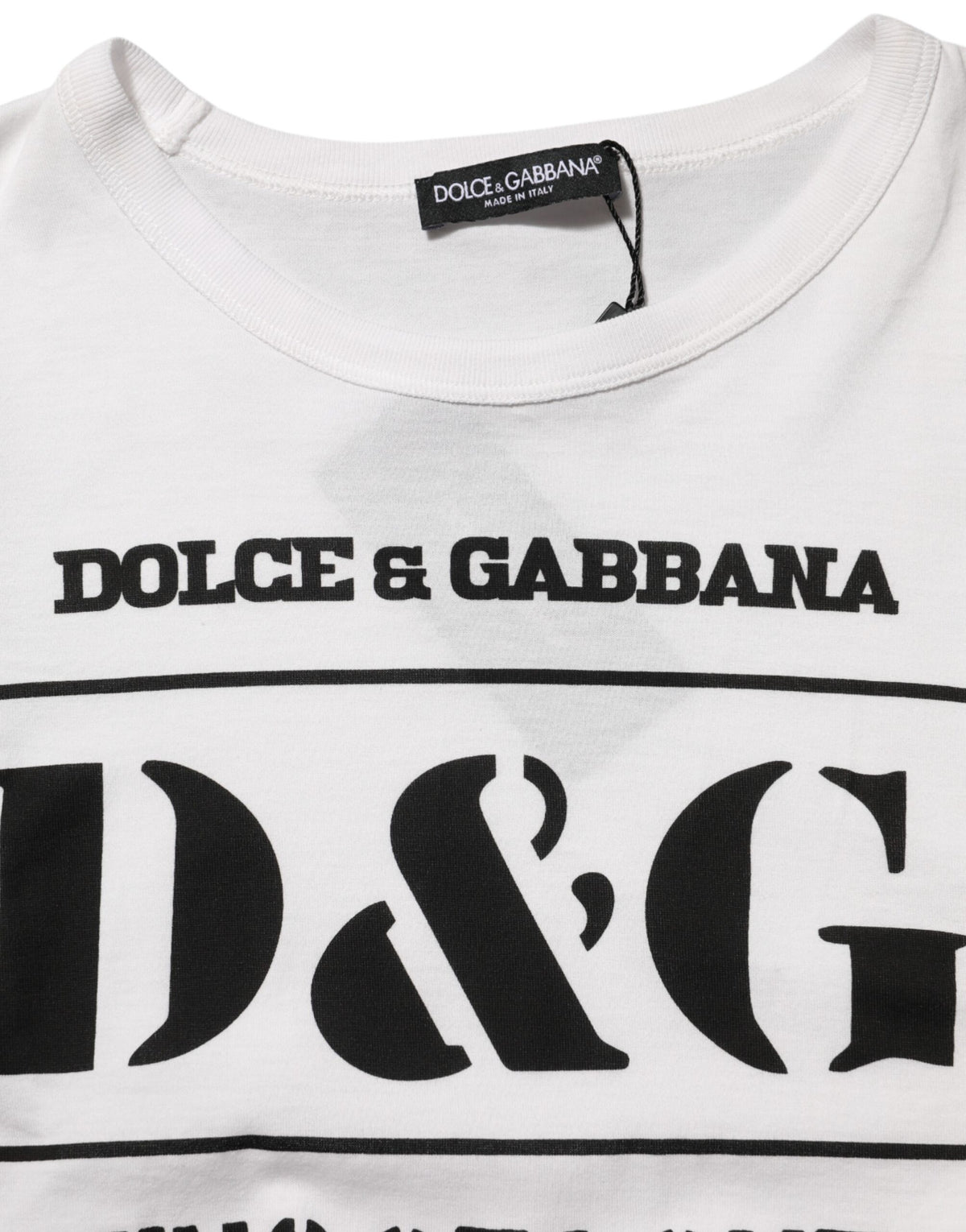 Dolce & Gabbana White Logo Camouflage Crew Neck Men Men's T-shirt