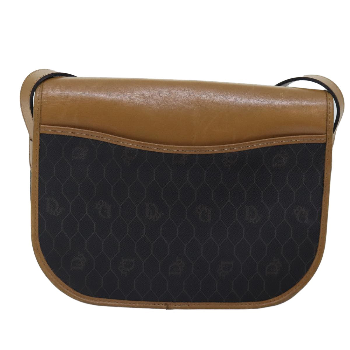 Christian Dior Vintage Honeycomb Canvas And Leather Black Canvas Shoulder Bag Bag (Pre-Owned)
