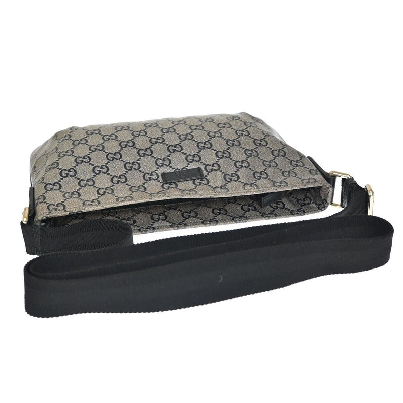 Gucci Gg Crystal Grey Canvas Shoulder Bag (Pre-Owned)