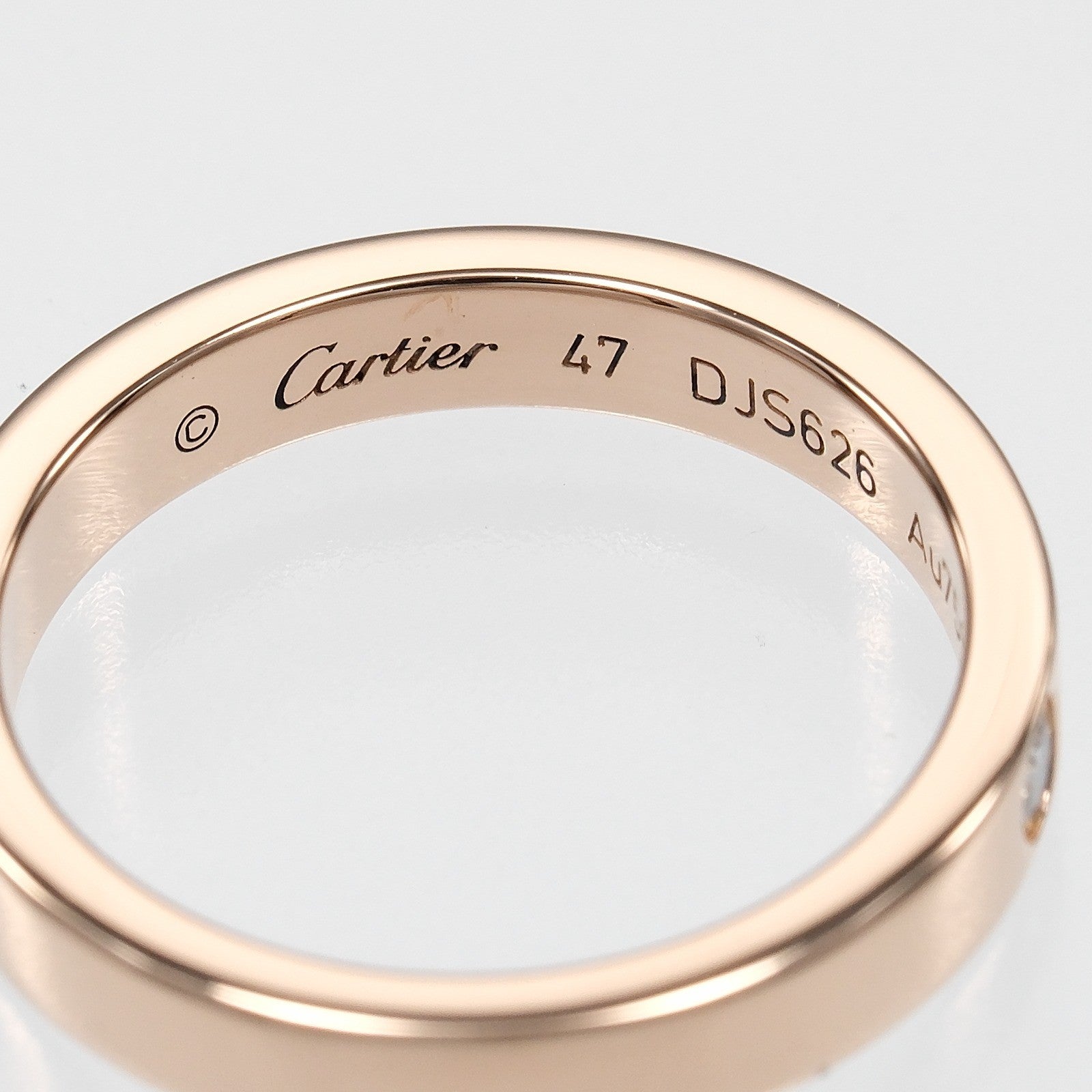 Cartier C De Cartier Wedding Band 18K Rose Gold With Diamond Gold Pink_Gold Ring Jewelry (Pre-Owned)