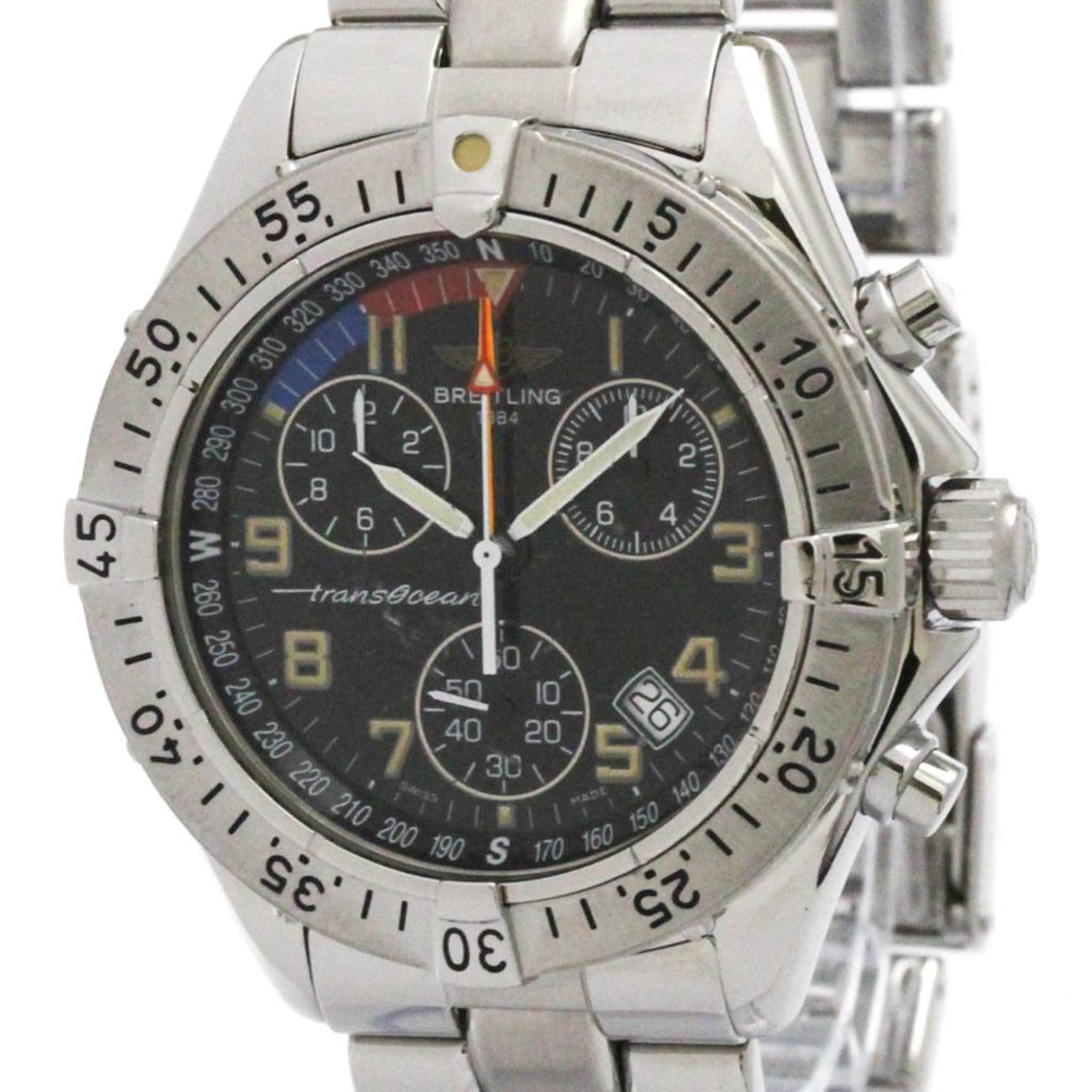 Breitling Transocean Chronograph Stainless Steel Watch (Pre-Owned)