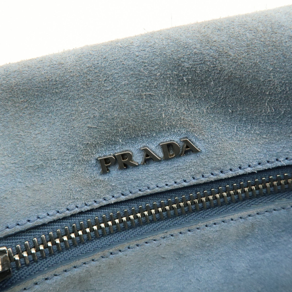 Prada Etiquette Flap Studded Tessuto Gray Leather Handbag (Pre-Owned)