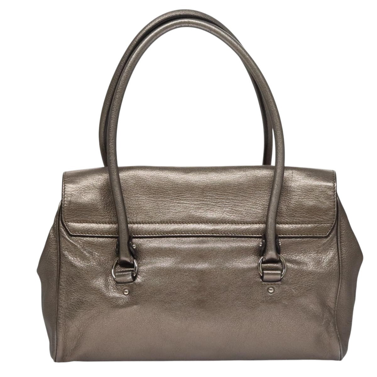 Salvatore Ferragamo Sofia Satchel Leather Silver Leather Handbag (Pre-Owned)