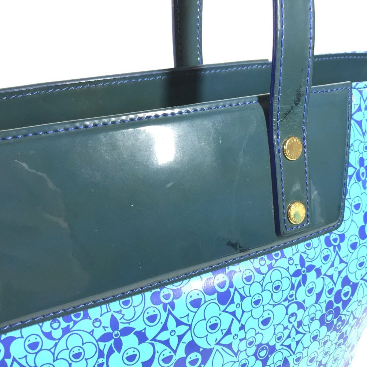 Louis Vuitton Blossom Tote Patent Leather Blue Patent_Leather Handbag (Pre-Owned)