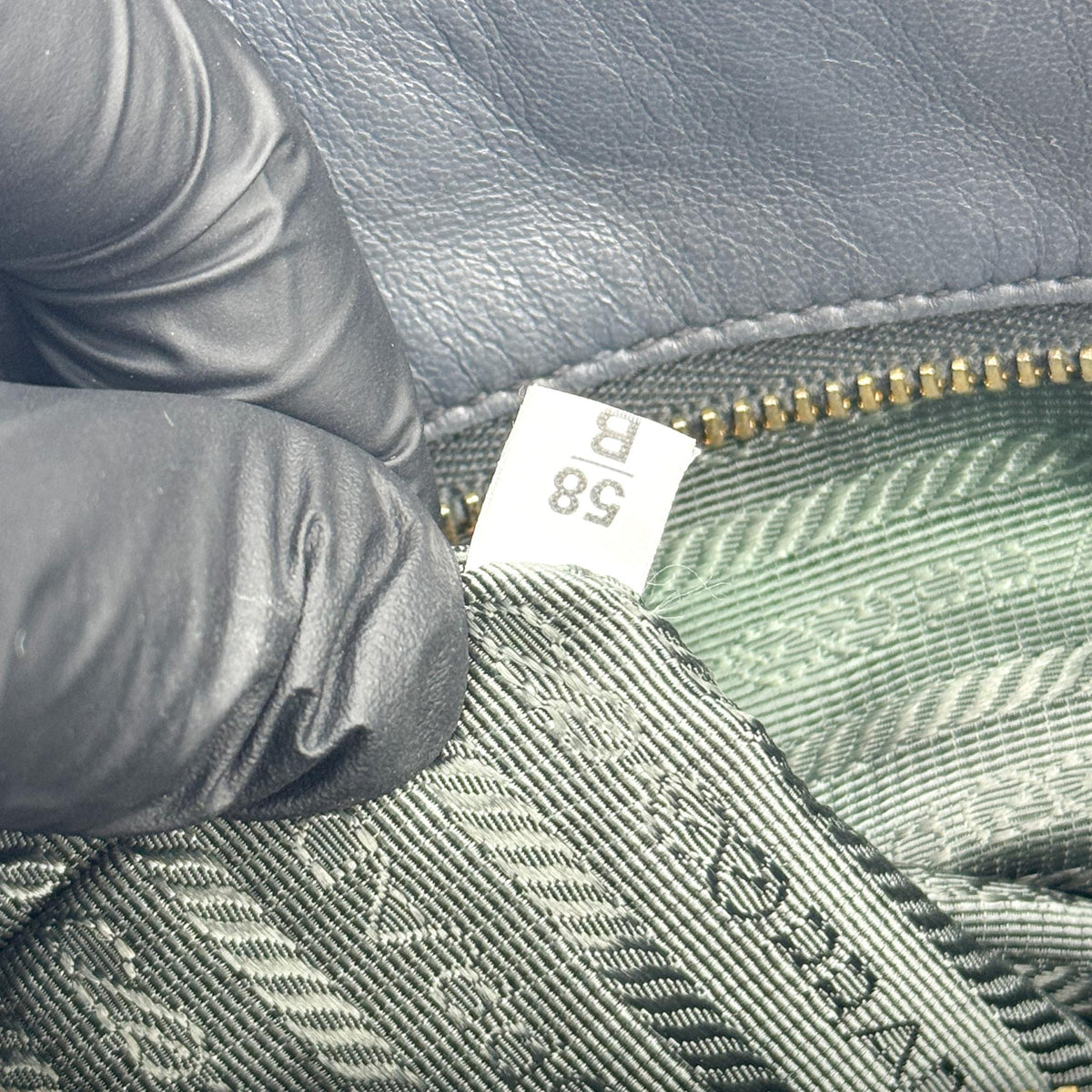 Prada Gaufre Nappa Leather Gray Nylon Tote Bag Bag (Pre-Owned)