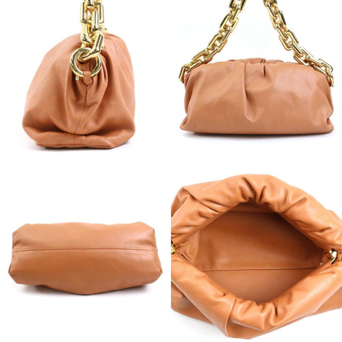 Bottega Veneta Chain Pouch Brown Leather Shoulder Bag (Pre-Owned)
