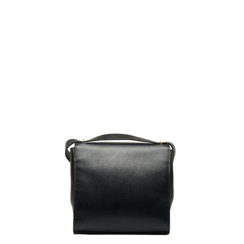 Bottega Veneta The Clip Black Leather Shoulder Bag (Pre-Owned)