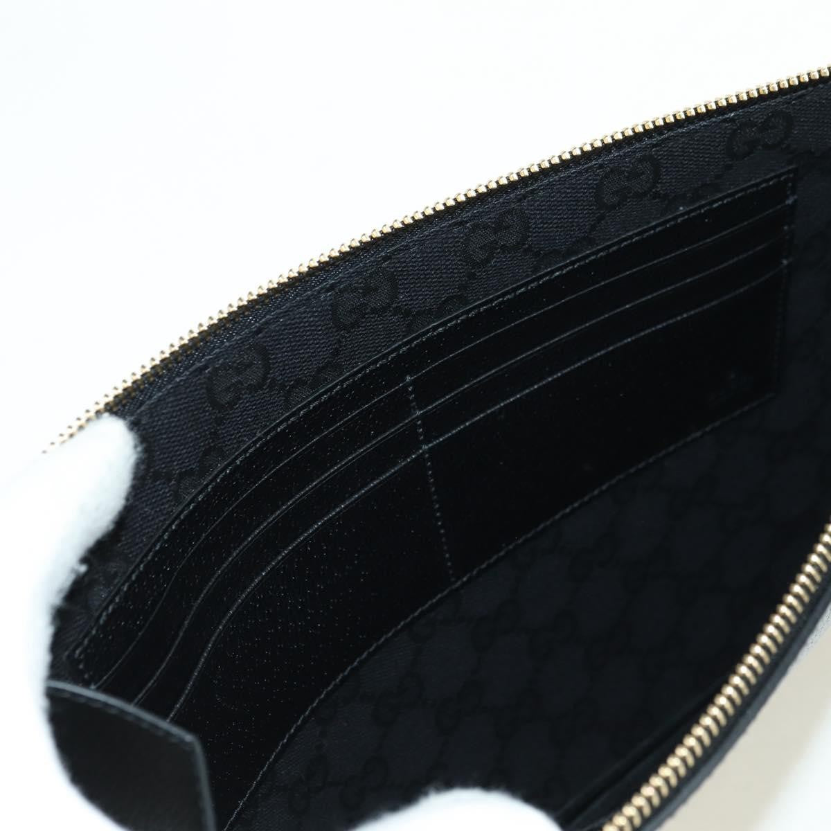 Gucci Horsebit 1955 Gg Canvas And Leather Black Leather Clutche & Pouche Bag (Pre-Owned)
