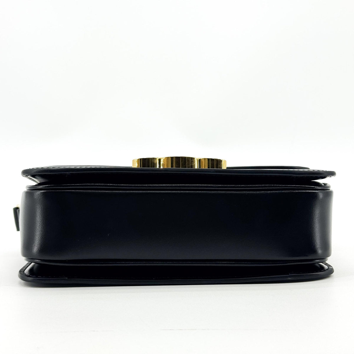Celine Triomphe Smooth Calfskin Black Leather Shoulder Bag Bag (Pre-Owned)