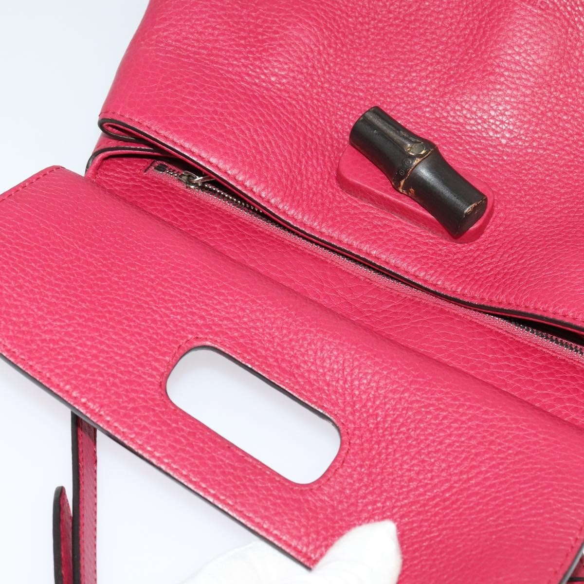 Gucci Bamboo Daily Top Handle Leather Pink Leather Handbag (Pre-Owned)