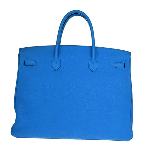 Hermès Birkin 40 Blue Leather Handbag (Pre-Owned)