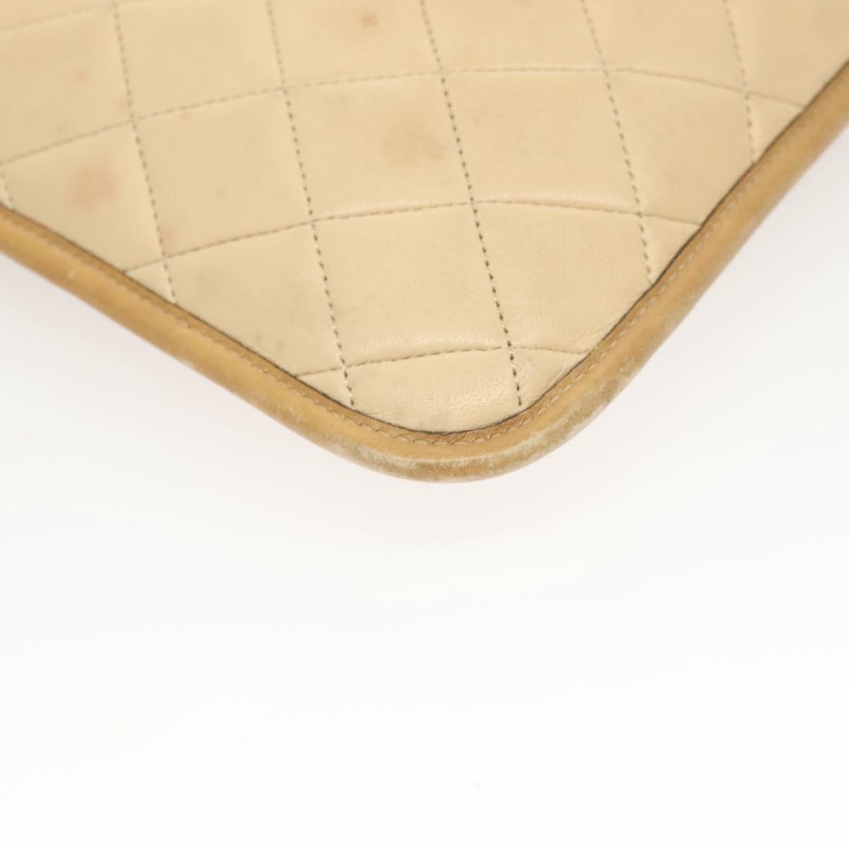 Chanel Chain Handle Leather Beige Leather Tote Bag Bag (Pre-Owned)
