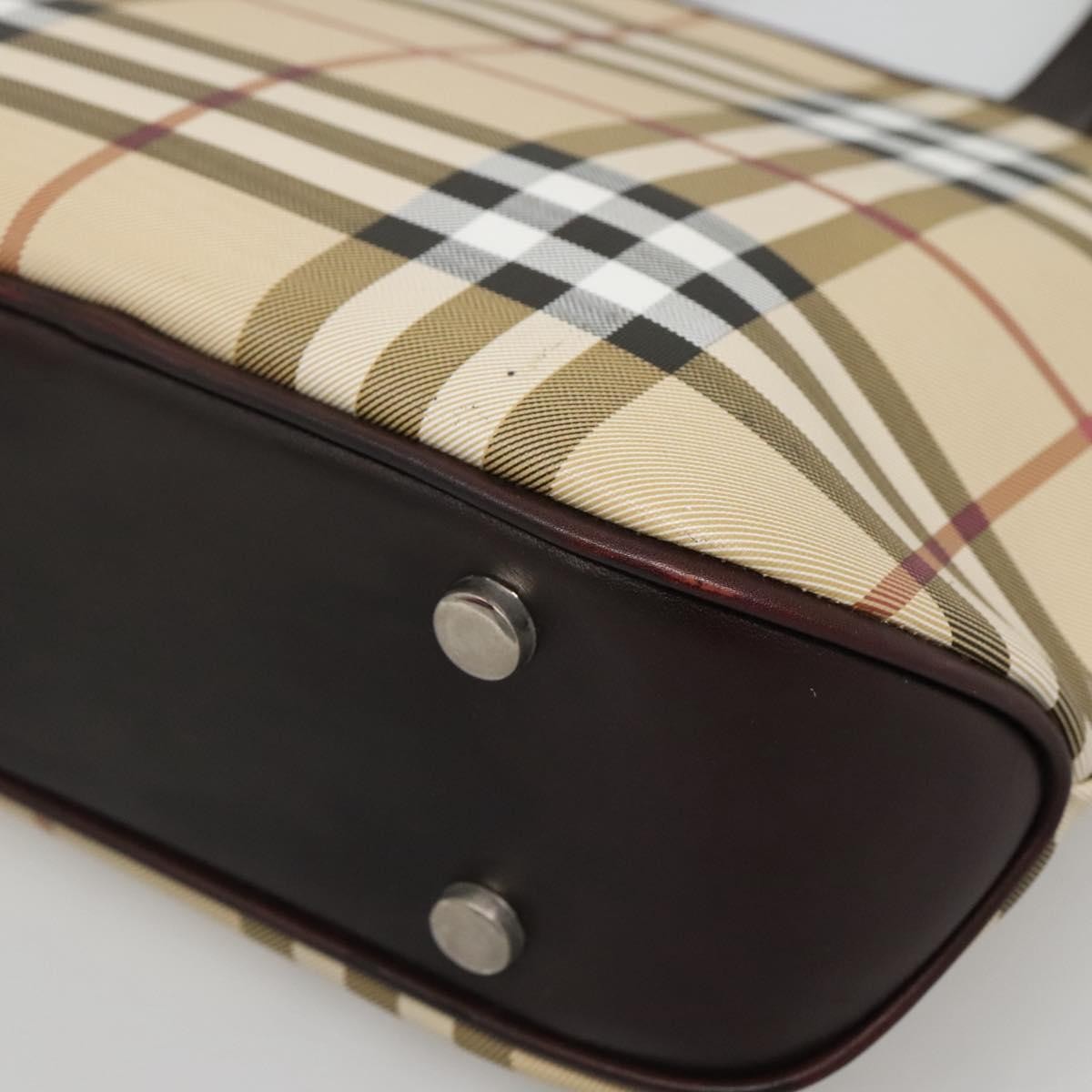 Burberry Nova Check Nova Check Canvas Beige Canvas Handbag (Pre-Owned)
