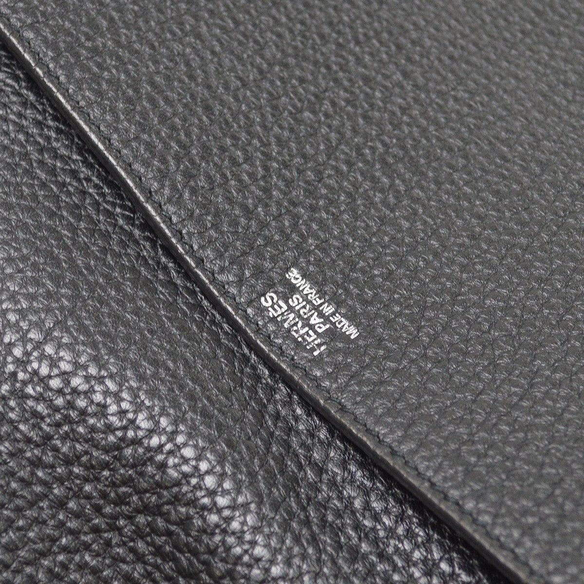 Hermes Steve Caporal Clemence Black Leather Shoulder Bag Bag (Pre-Owned)