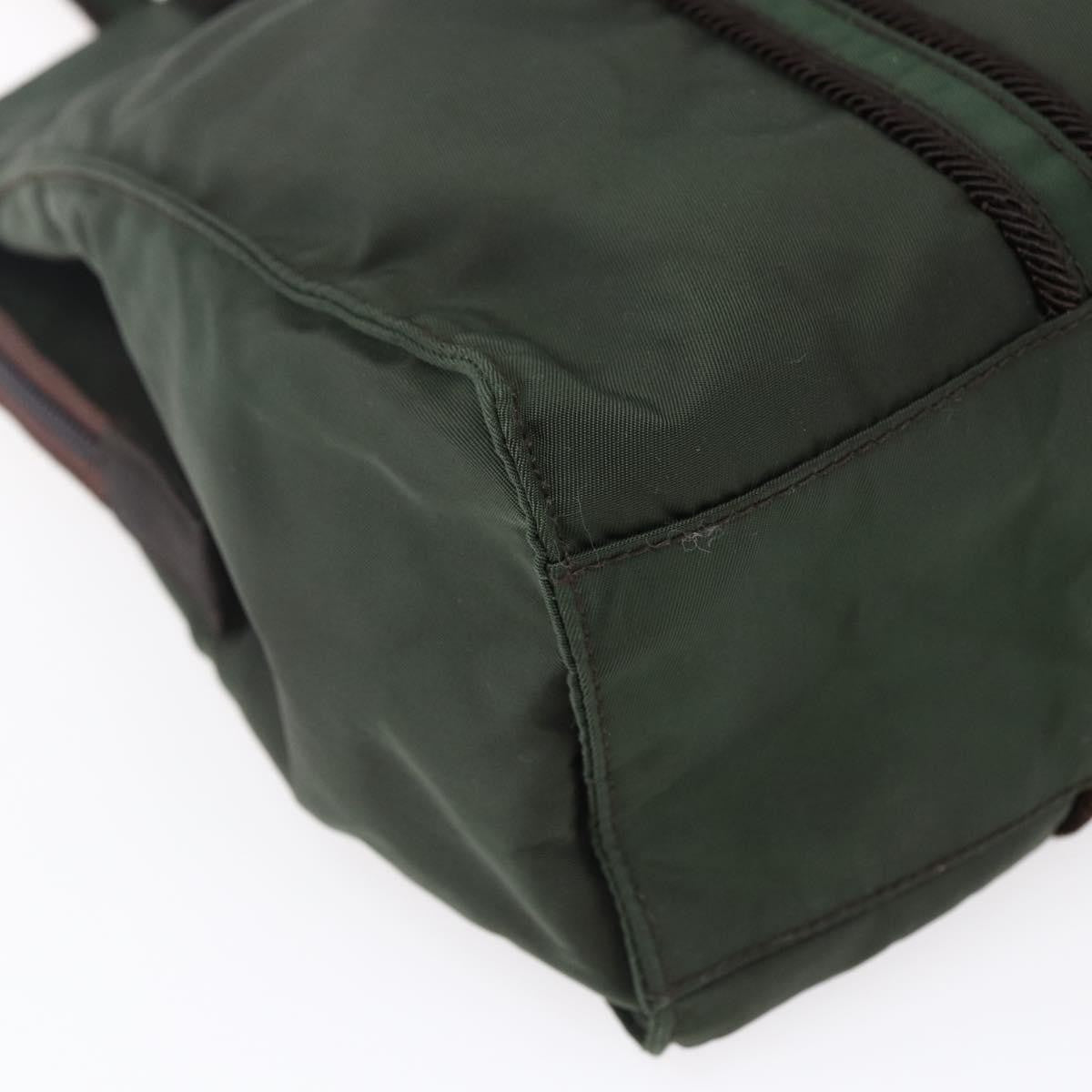 Prada Vintage Tote Tessuto Khaki Nylon Tote Bag Bag (Pre-Owned)