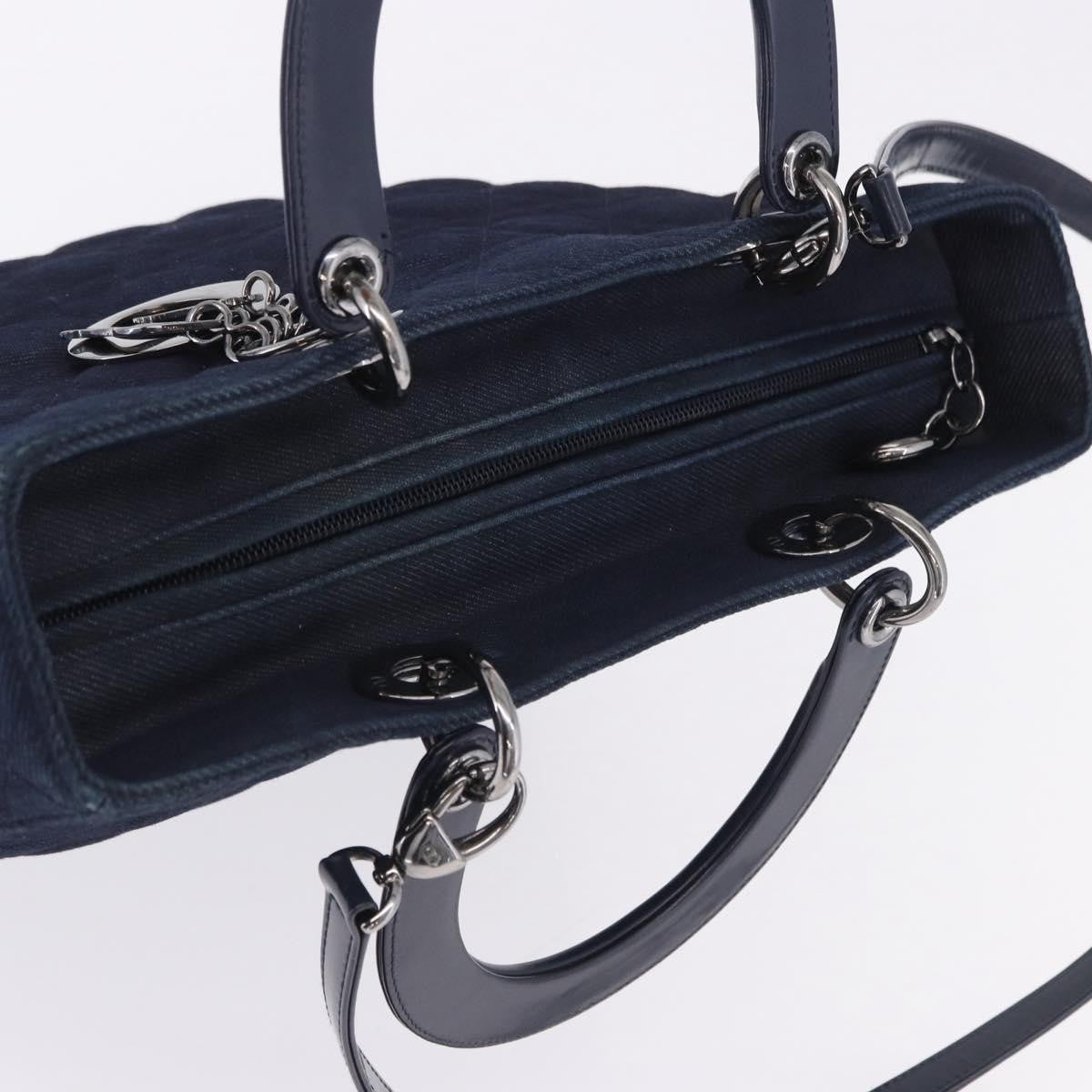 Christian Dior Lady Dior Denim Blue Denim_Jeans Handbag (Pre-Owned)