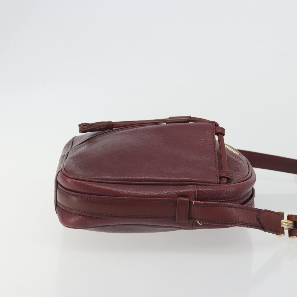 Cartier Tasseled Must De Cartier Leather Burgundy Leather Shoulder Bag Bag (Pre-Owned)