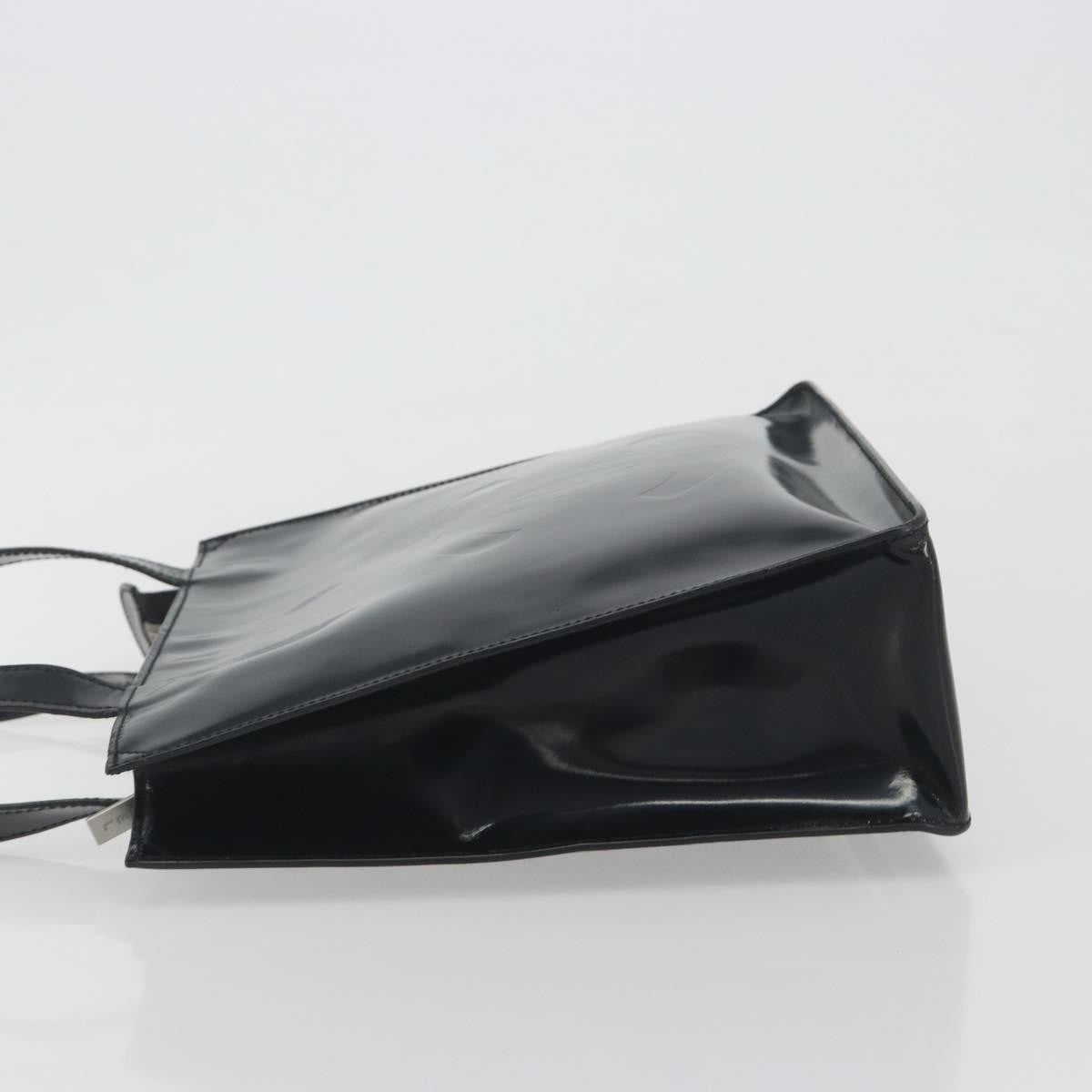 Chanel Vintage Embossed Logo Shoulder Patent Black Patent_Leather Tote Bag Bag (Pre-Owned)