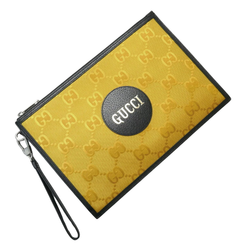 Gucci Gg Nylon Yellow Canvas Clutch Bag (Pre-Owned)