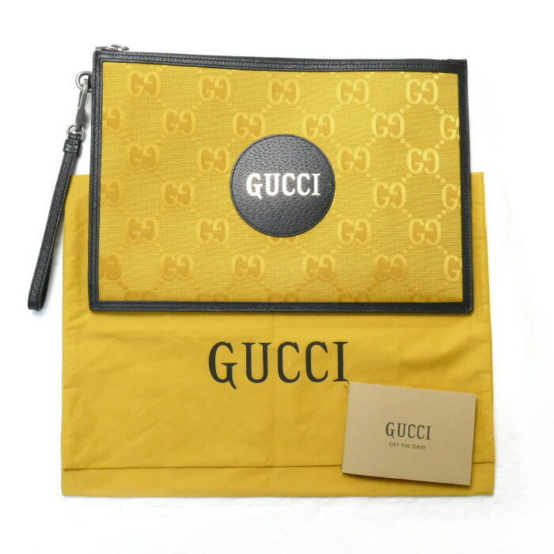 Gucci Gg Nylon Yellow Canvas Clutch Bag (Pre-Owned)
