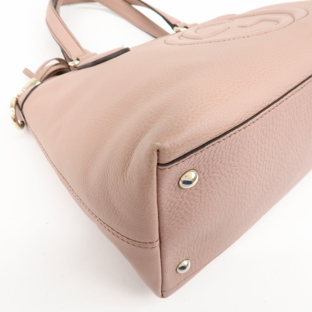 Gucci Soho Convertible Soft Top Handle Leather Pink Leather Handbag (Pre-Owned)