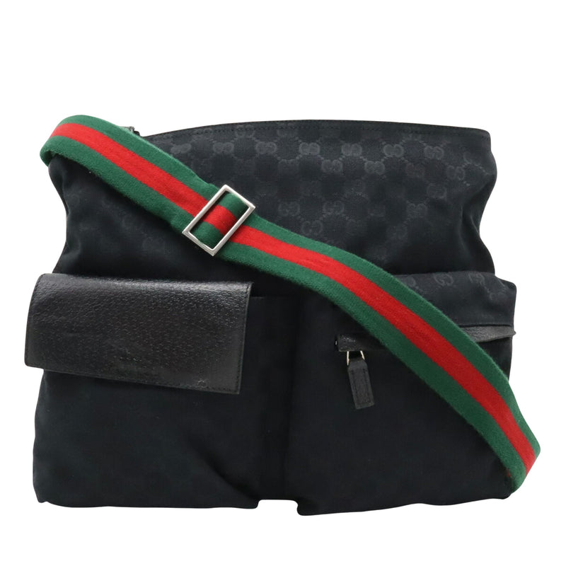 Gucci Messenger Grey Canvas Shopper Bag (Pre-Owned)