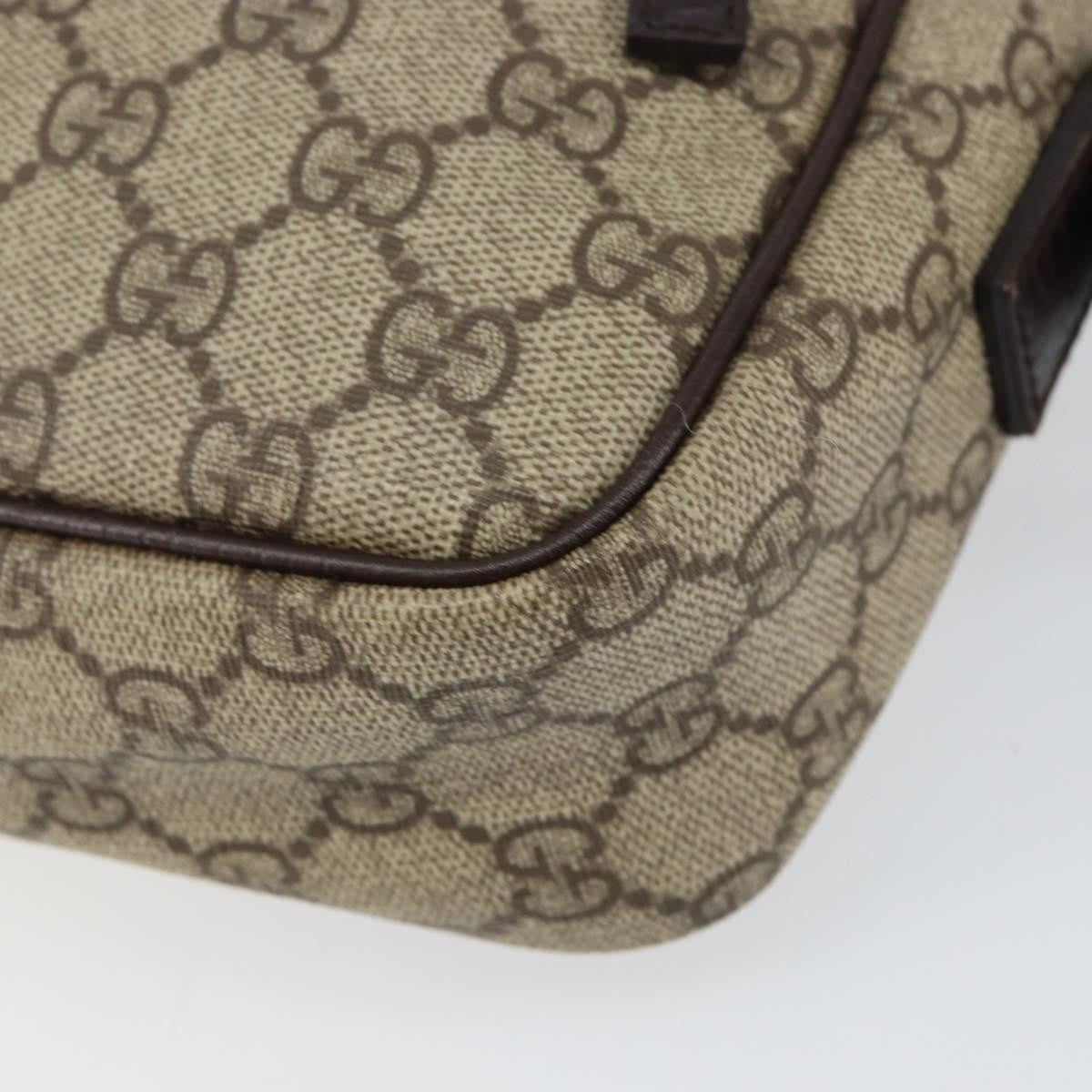Gucci Front Zip Gg Coated Canvas With Leather Beige Canvas Crossbody Bag Bag (Pre-Owned)