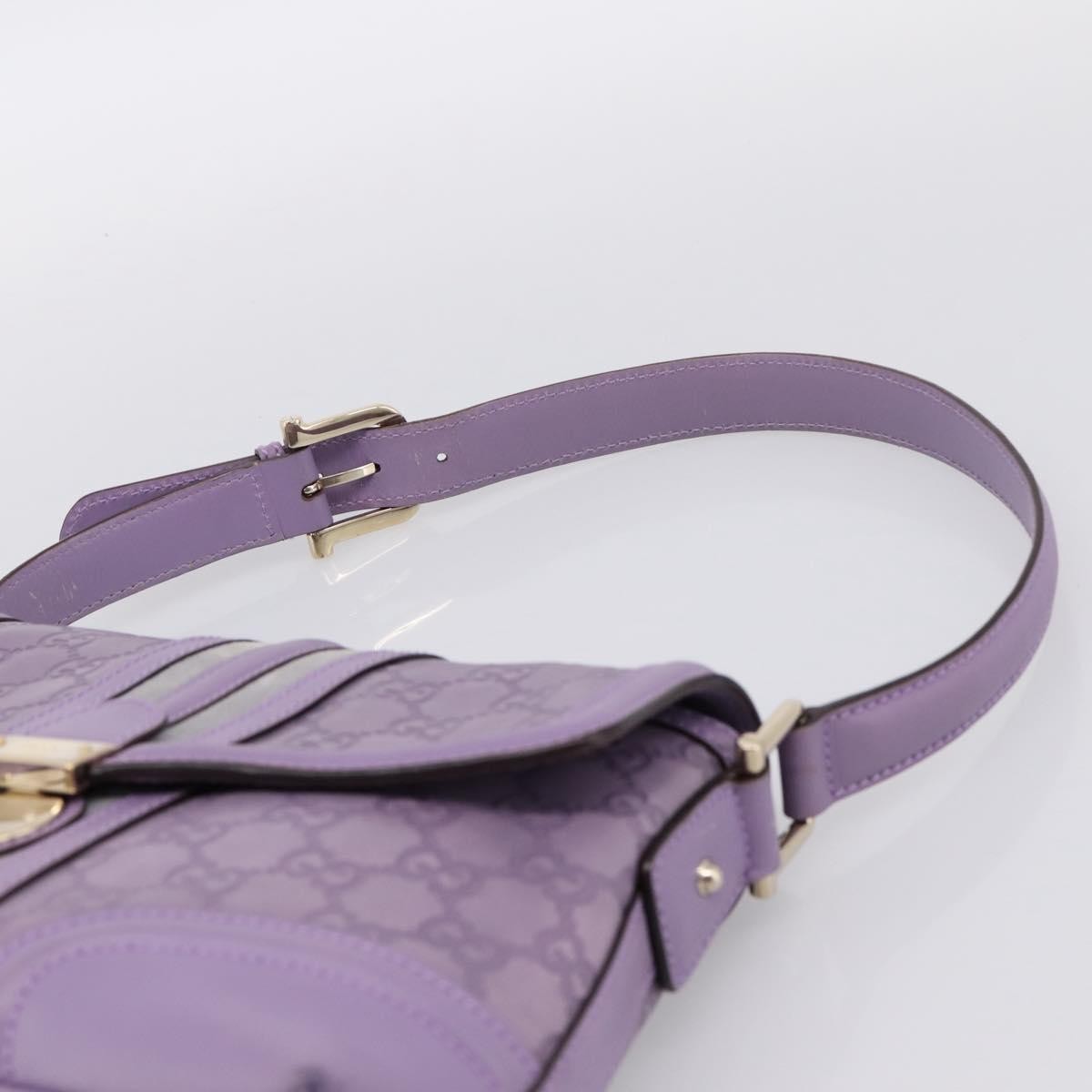 Gucci Web Flap Guccissima Purple Leather Shoulder Bag Bag (Pre-Owned)