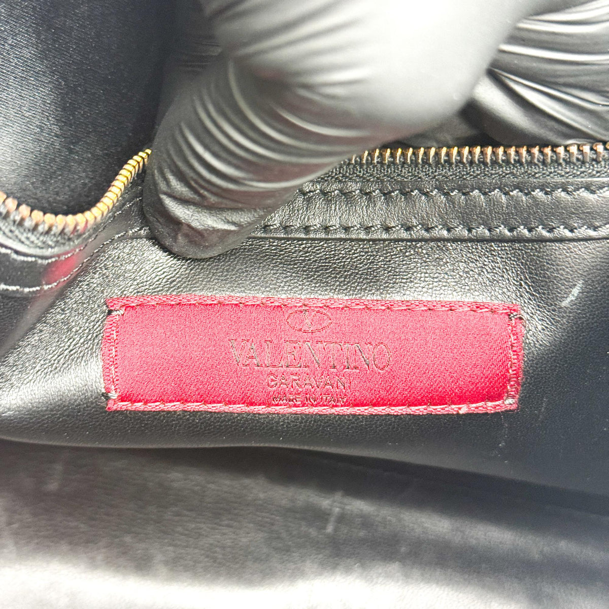 Valentino Garavani My Rockstud Satchel Leather Black Leather Handbag (Pre-Owned)