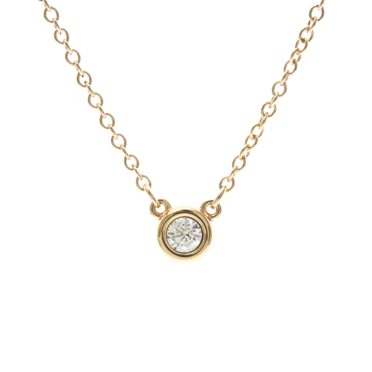 Tiffany & Co. Elsa Peretti Diamonds By The Yard Pendant 18K Rose Gold With Diamond Gold Pink_Gold Necklace Jewelry (Pre-Owned)