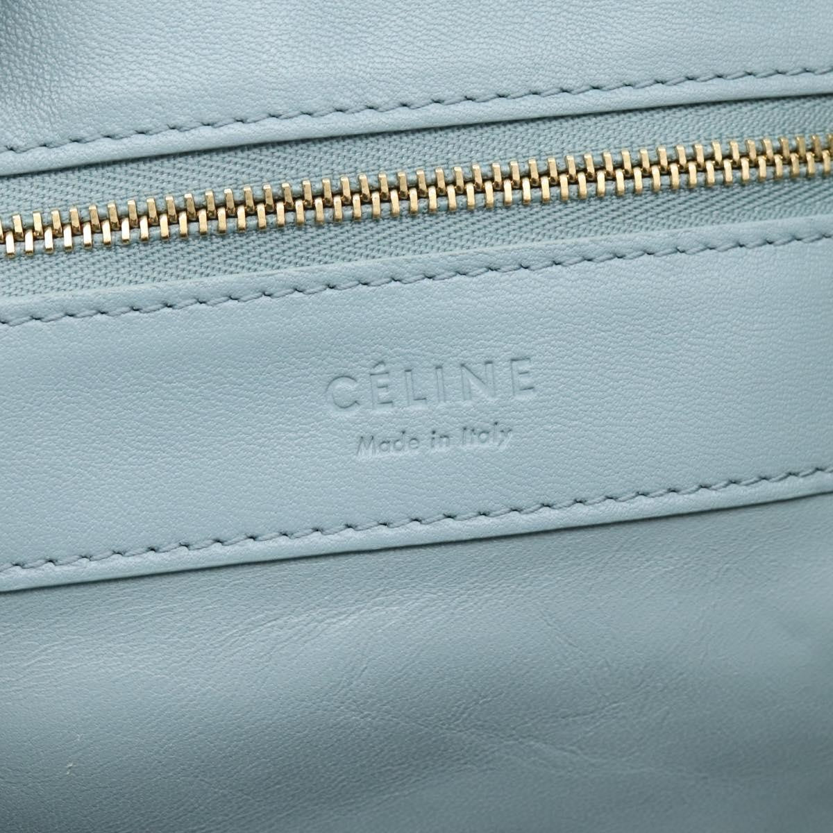 Celine Horizontal Bi-Cabas Leather Blue Leather Tote Bag Bag (Pre-Owned)