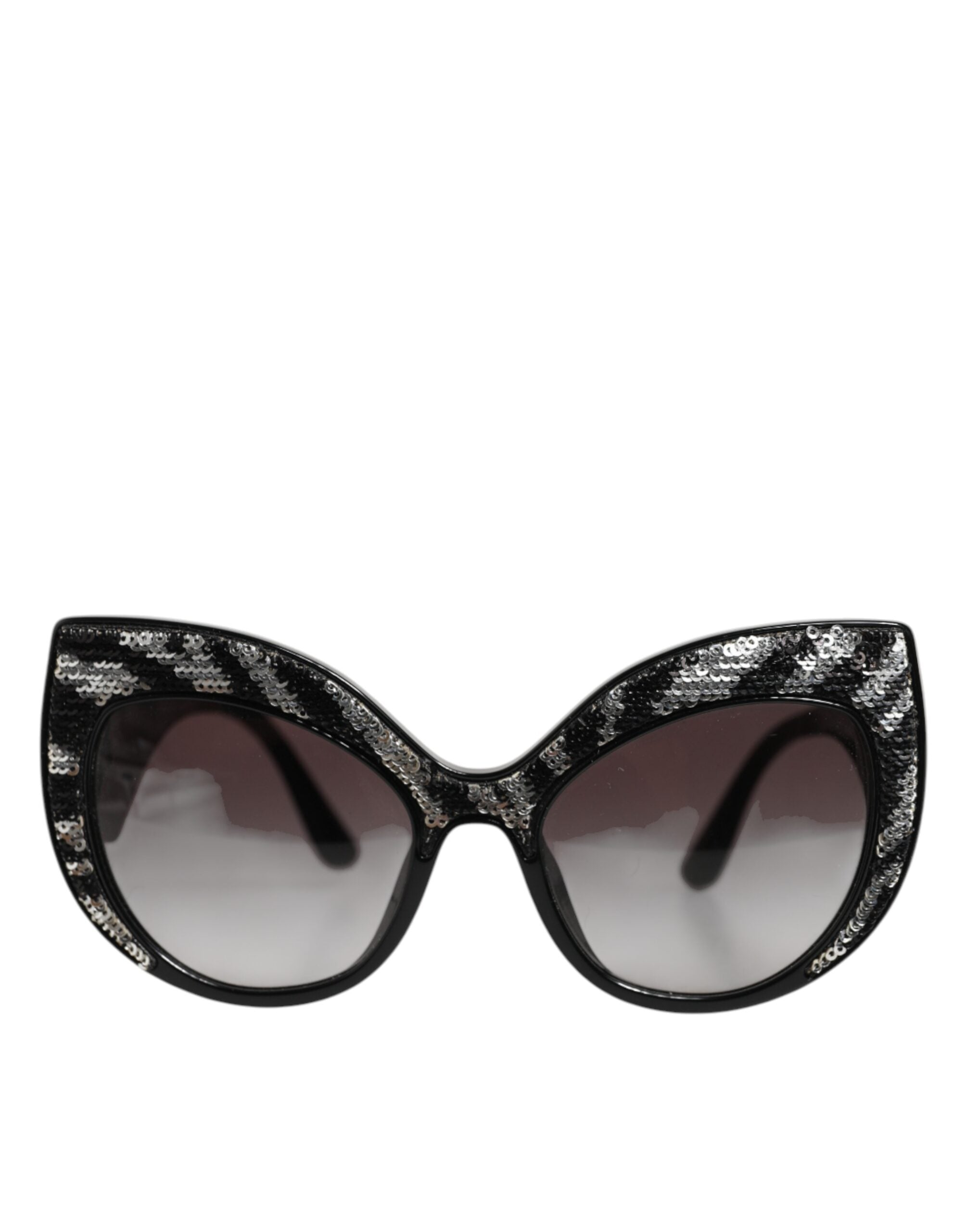 Dolce & Gabbana Black Silver Sequin Butterfly Polarized Women's Sunglasses