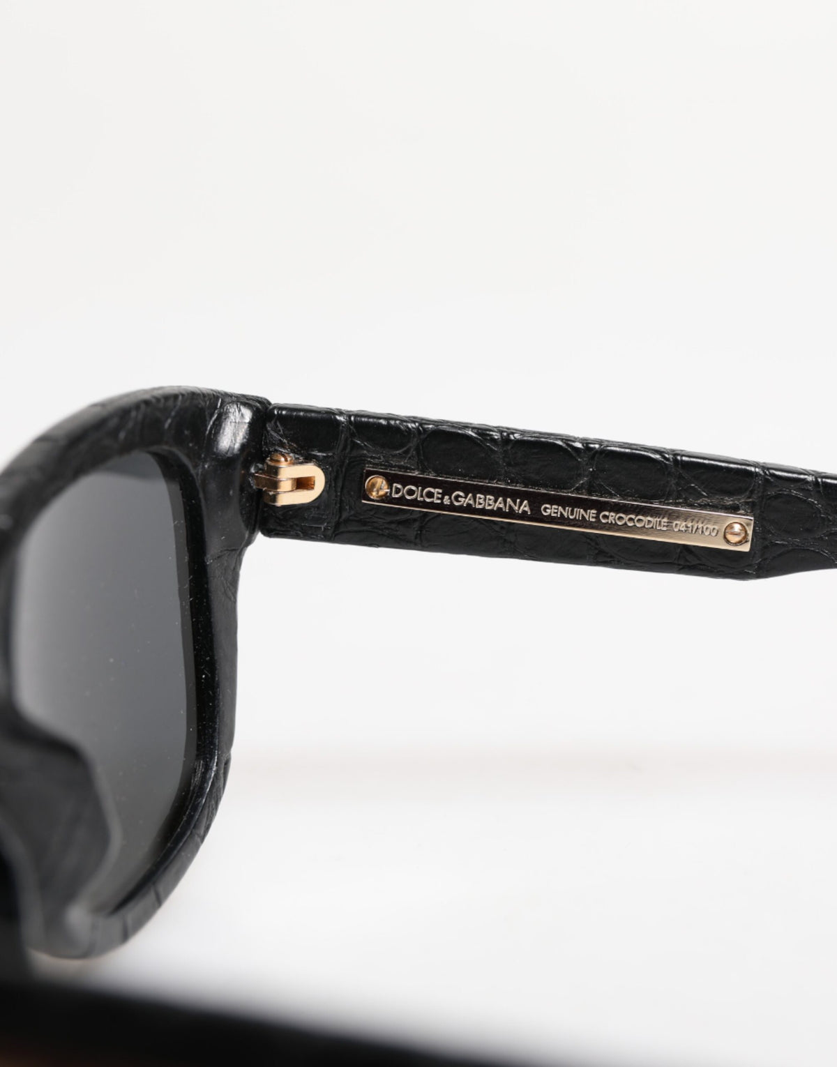 Dolce & Gabbana DG4177 Black Leather Frame Tinted Lens Women's Sunglasses