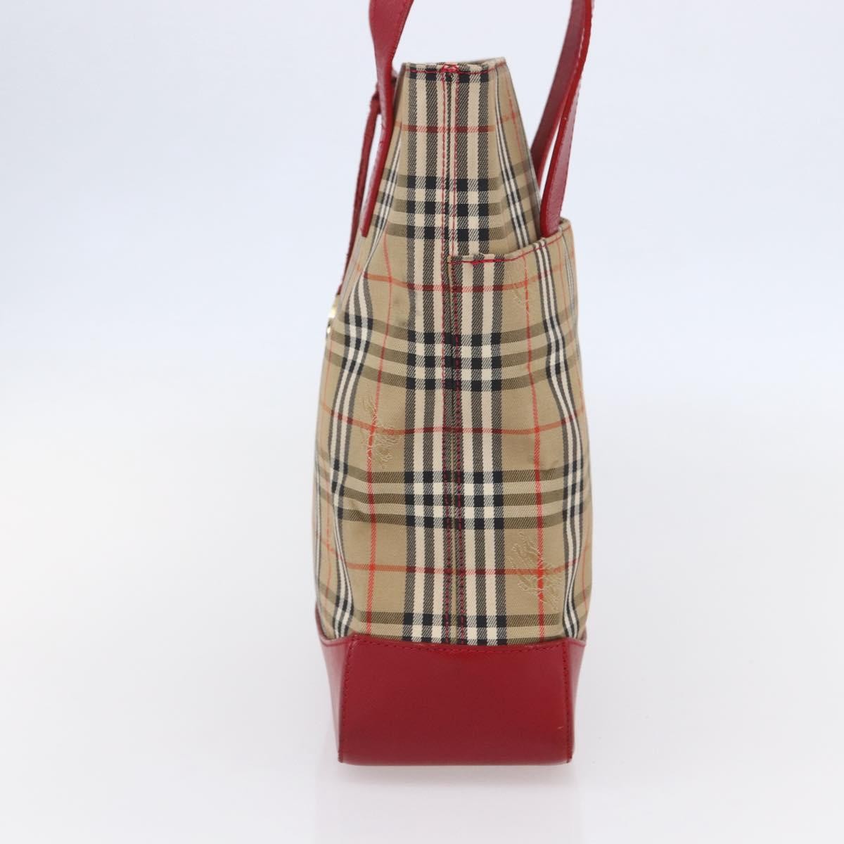 Burberry Nova Check Tote Canvas Check Pattern Beige Canvas Tote Bag Bag (Pre-Owned)