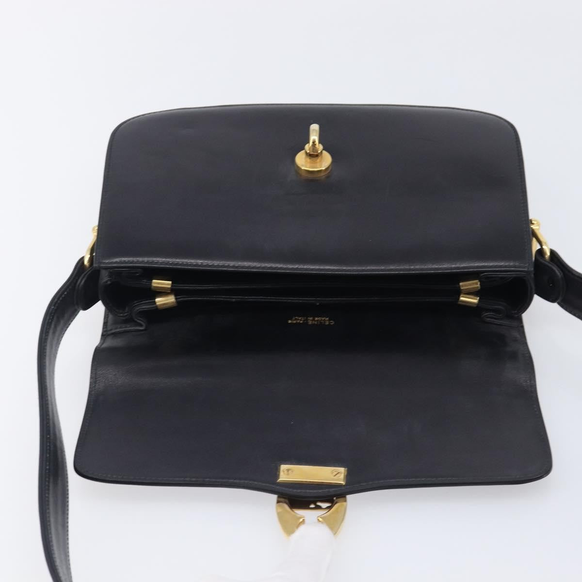 Celine Horse Carriage Leather Black Leather Shoulder Bag Bag (Pre-Owned)