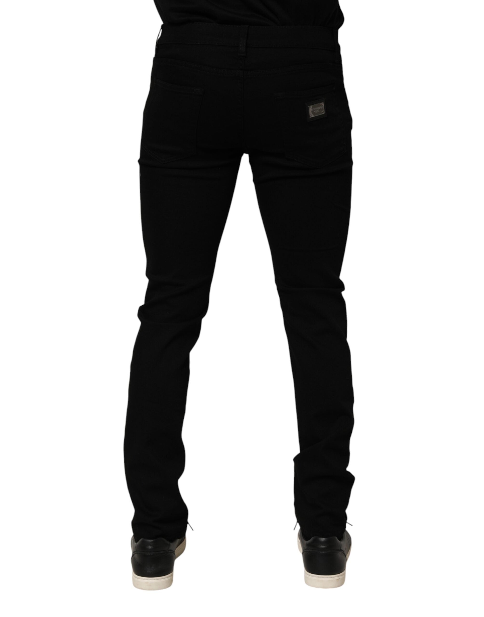 Dolce & Gabbana Black Cotton Stretch Slim Fit Men Denim Men's Jeans