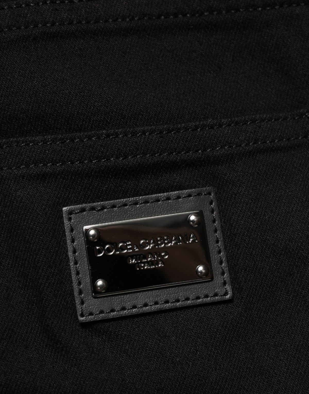 Dolce & Gabbana Black Cotton Stretch Slim Fit Men Denim Men's Jeans