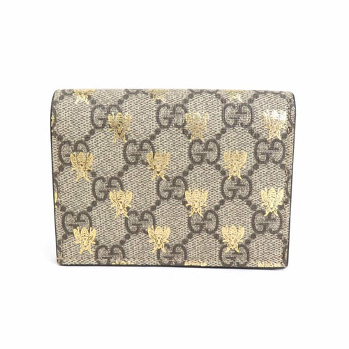 Gucci Portefeuille Animalier Brown Canvas Wallet  (Pre-Owned)