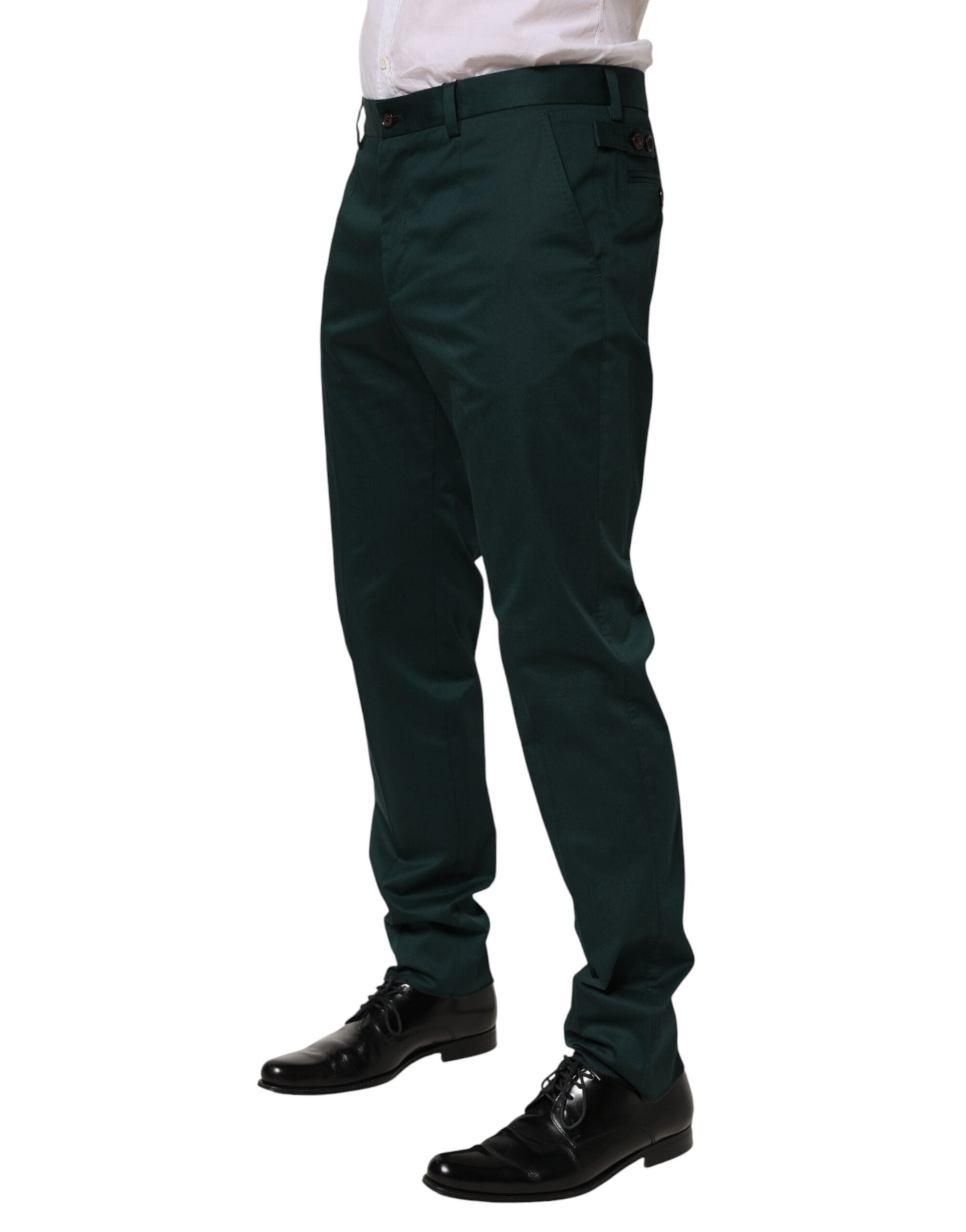 Dolce & Gabbana Green Cotton Formal Dress Men Trouser Men's Pants
