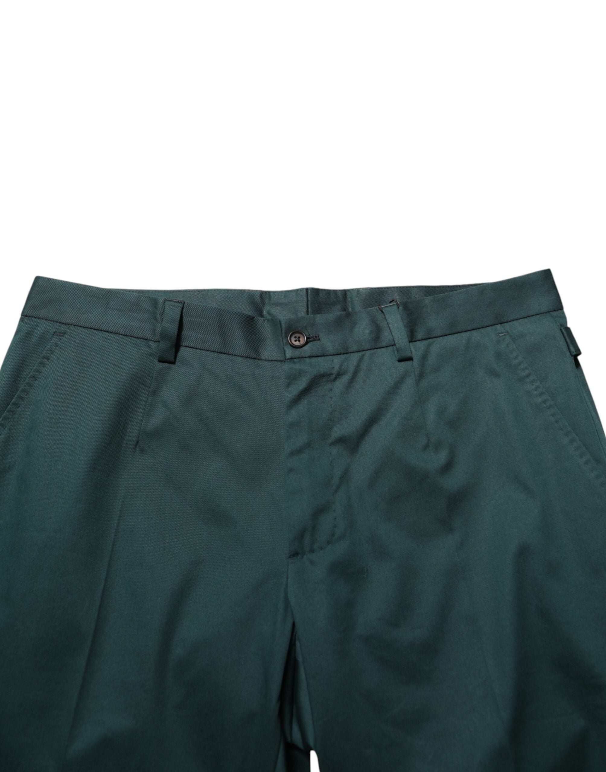 Dolce & Gabbana Green Cotton Formal Dress Men Trouser Men's Pants