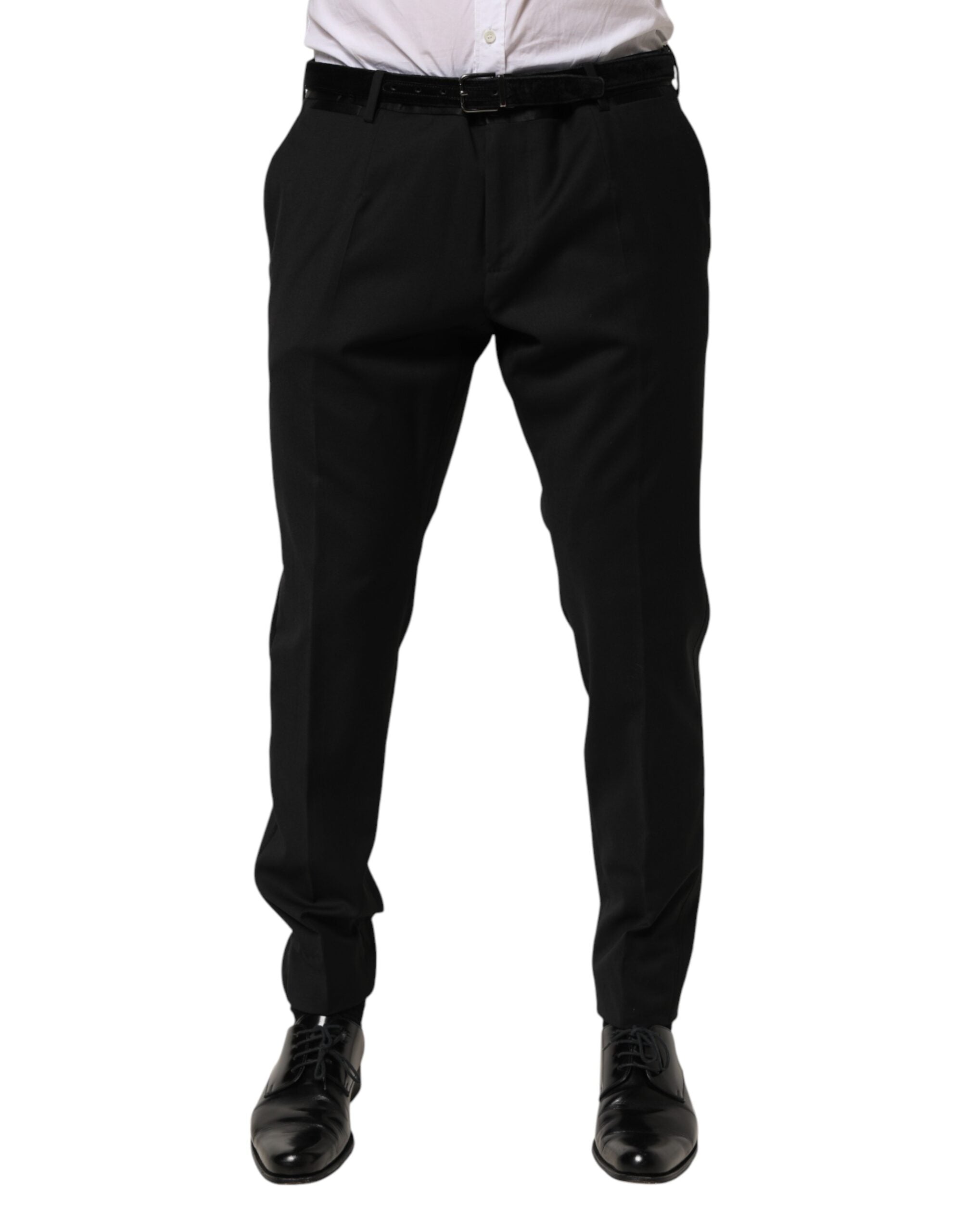 Dolce & Gabbana Black Wool Formal Dress Men Trouser Men's Pants