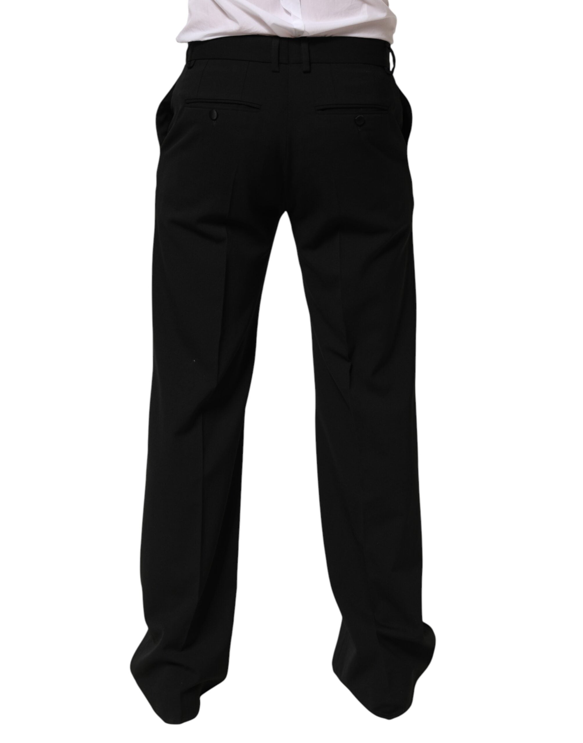 Dolce & Gabbana Black Wool Formal Dress Men Trouser Men's Pants
