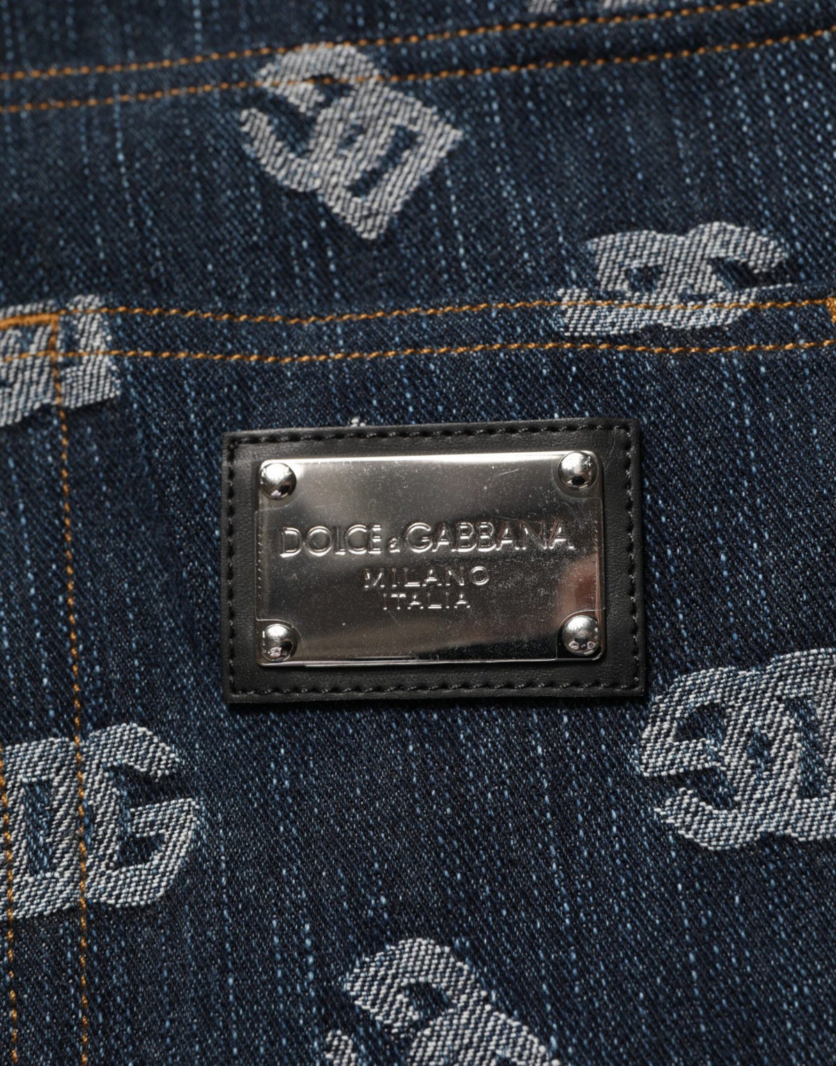 Dolce & Gabbana Blue Logo Print Straight Denim Men Men's Jeans
