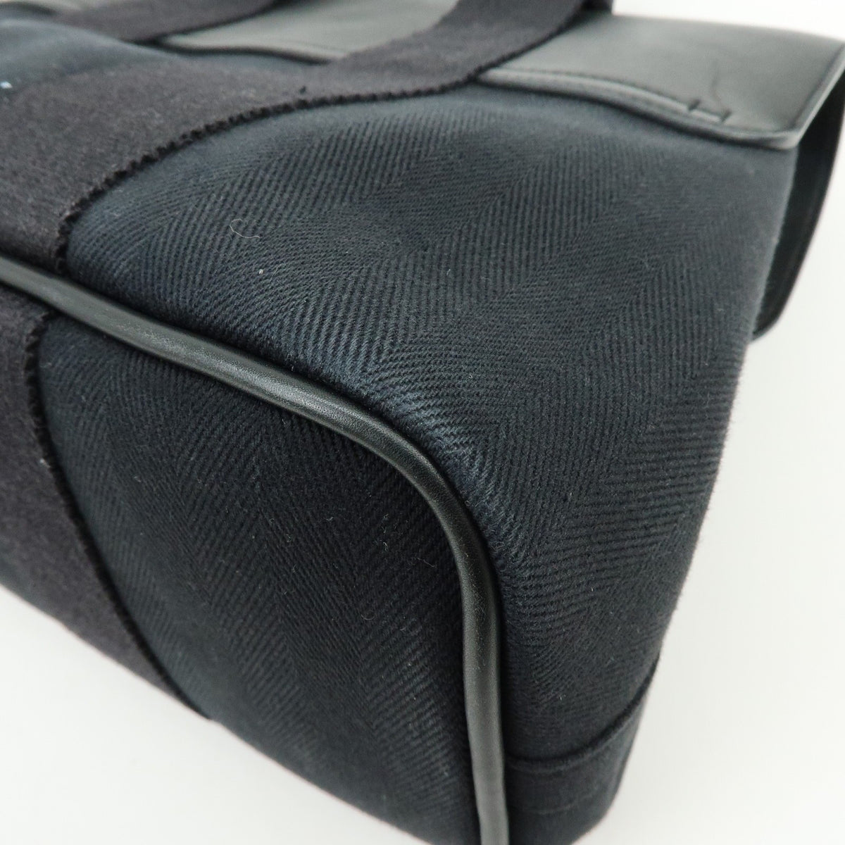 Hermes Valparaiso Toile And Leather Black Canvas Handbag (Pre-Owned)