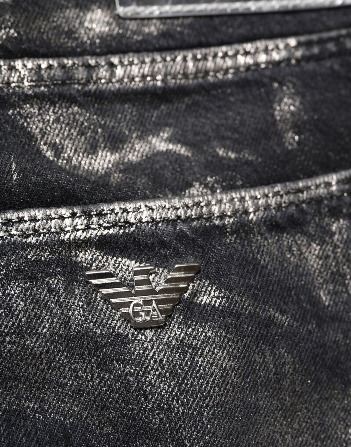 Emporio Armani Black Washed Slim Fit Men Denim Trouser Men's Jeans (Pre-Owned)