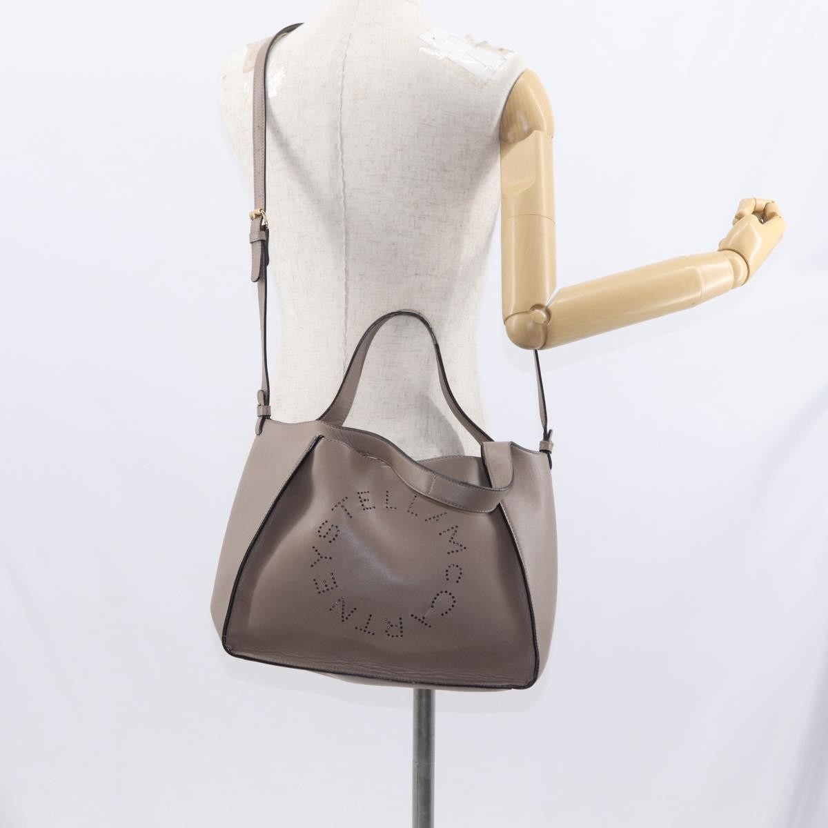 Stella Mccartney Alter Perforated Faux Leather Beige Synthetic Tote Bag Bag (Pre-Owned)