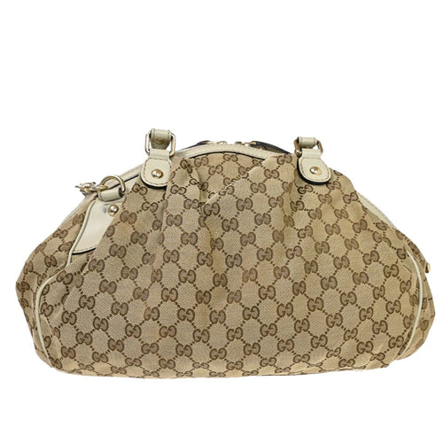 Gucci Sukey Beige Canvas Handbag (Pre-Owned)